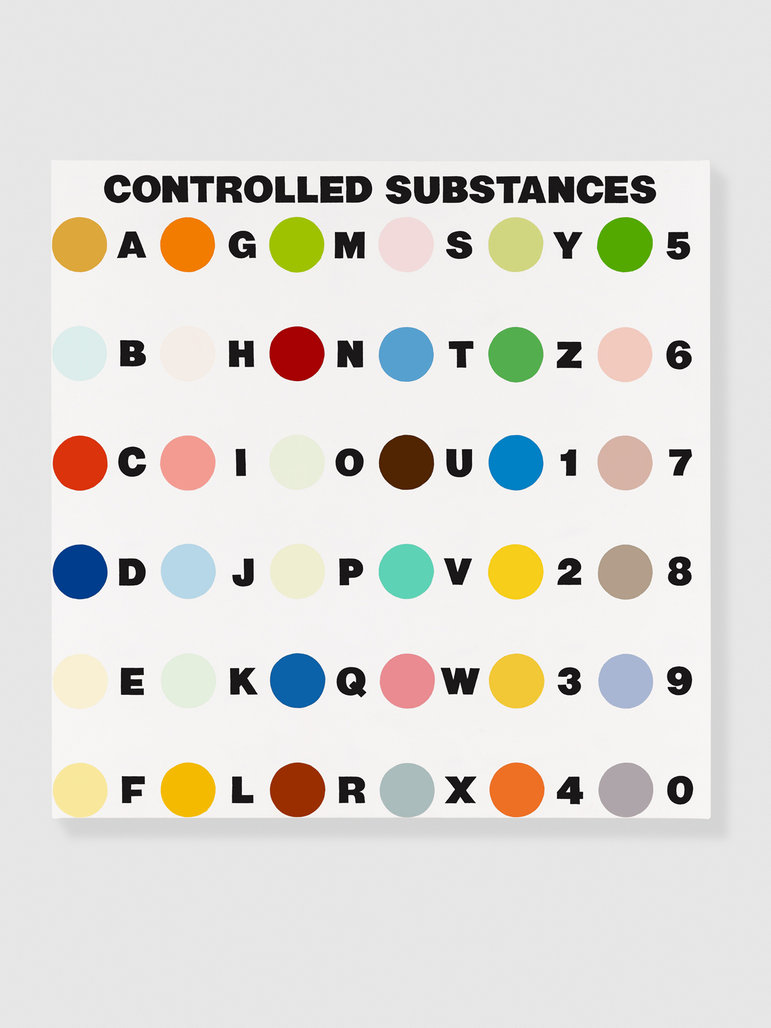 Damien Hirst - Controlled Substance Key Painting, 1994 © Damien Hirst and Science Ltd. Photographed by Prudence Cuming Associates Ltd