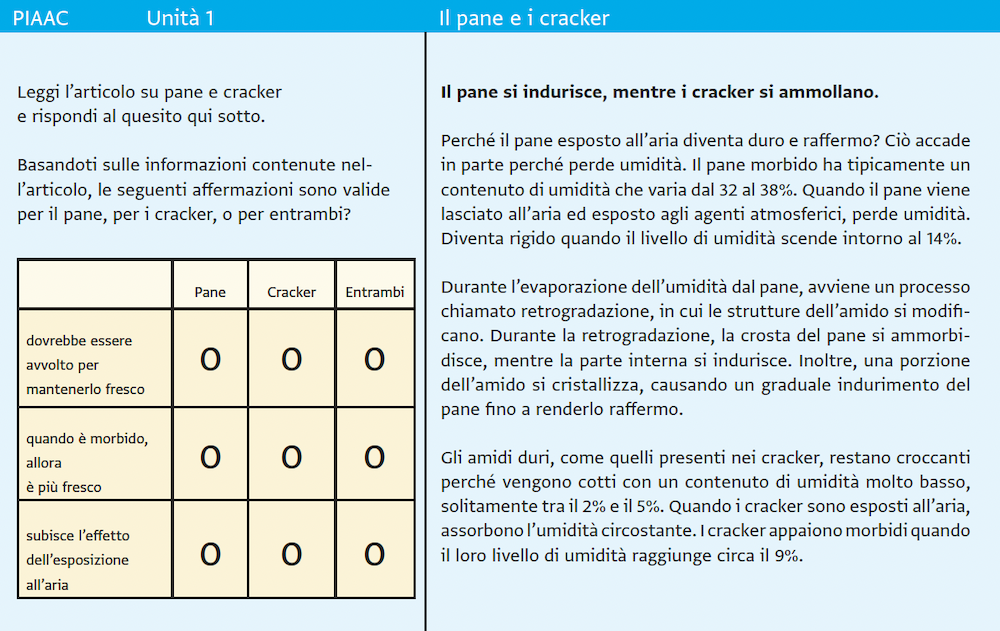Fig. 1. Uno dei compiti utilizzati per testare la competenza in literacy.