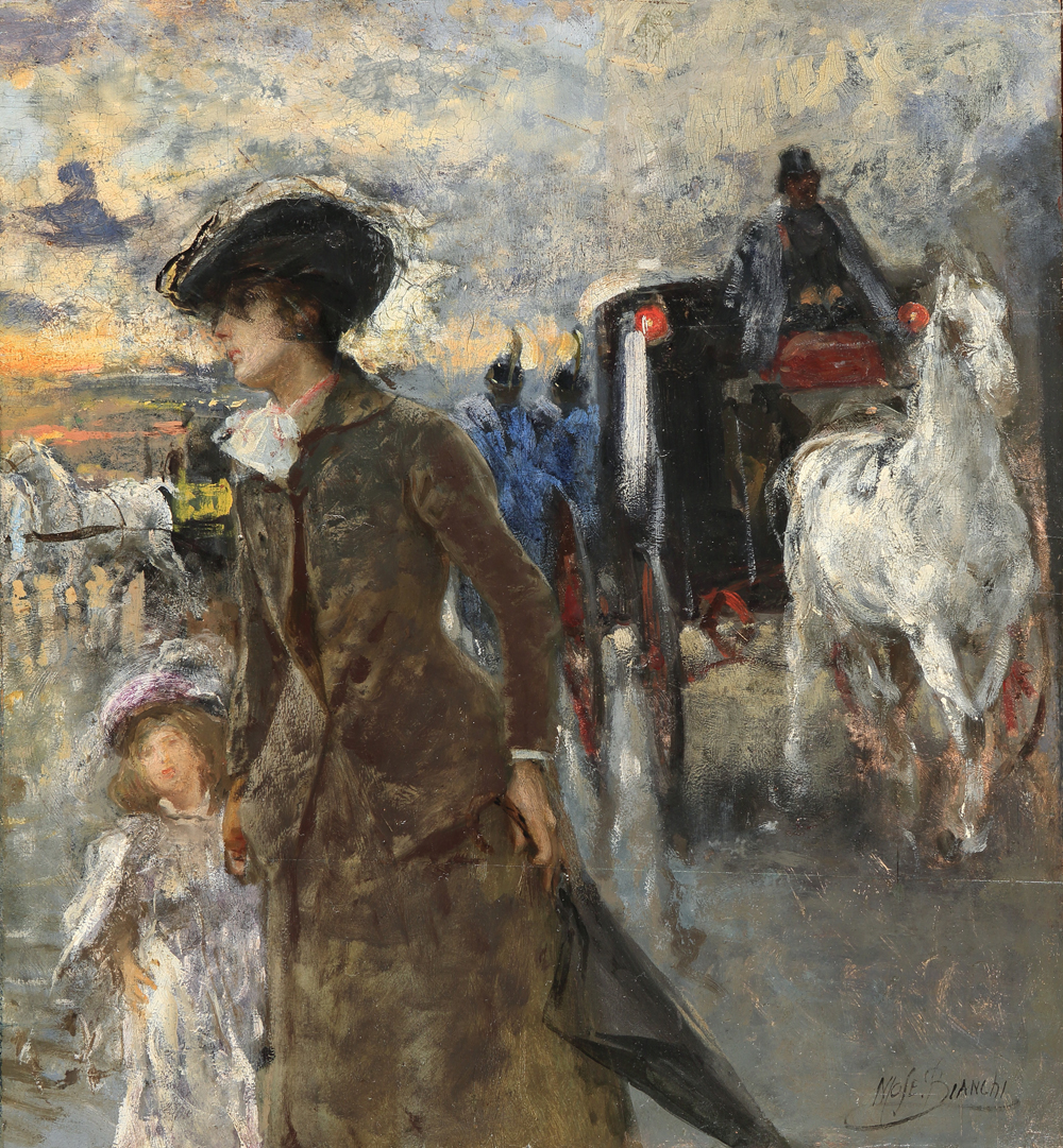 Figure sulla strada a Milano, collezione privata (courtesy Enrico Galleria d’arte)