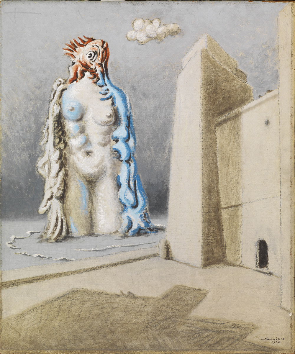 Alberto Savinio, Nascita di Venere, 1950, Tempera su masonite, 70 x 58 cm, Collezione privata Courtesy Tornabuoni Arte