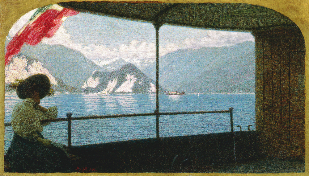Angelo Morbelli In battello sul lago Maggiore, 1915, Collezione Fondazione Cariplo