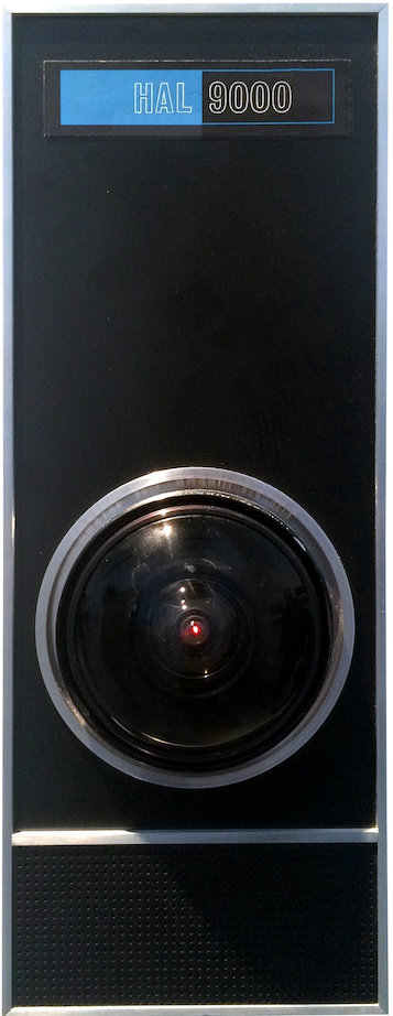 Faceplate and lens of the computer "HAL 9000" from the movie "2001 - A Space Odyssey", part of a display at the exhibition Stanley Kubrick: The Exhibit, TIFF, in Toronto/Canada