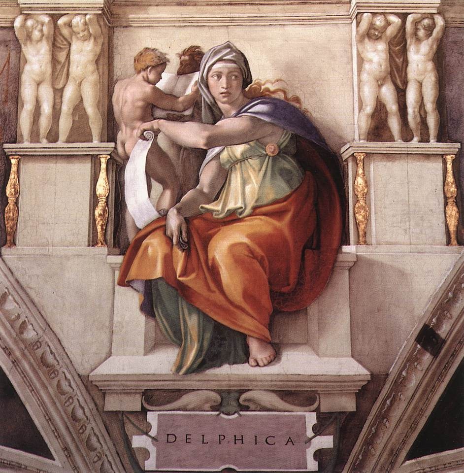 La Sibilla Delfica di Michelangelo Buonarroti (1508-1512), Cappella Sistina, Città del Vaticano (©Alamy).