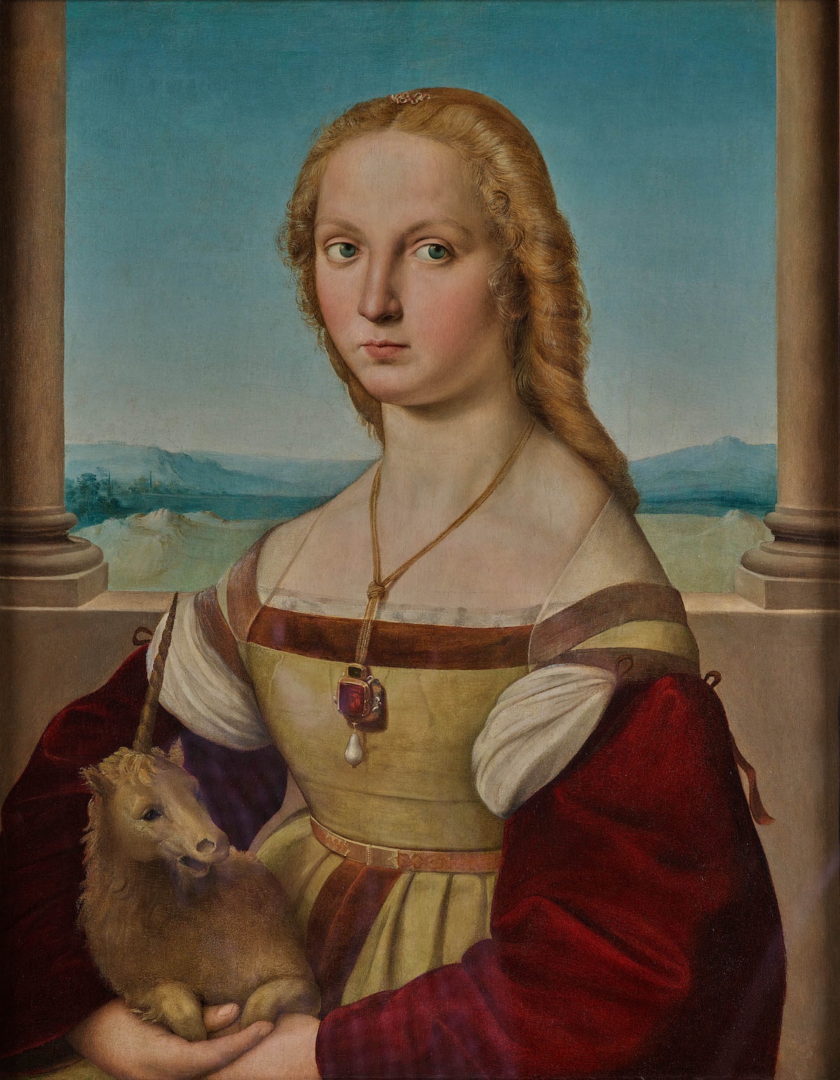 Raffaello Sanzio, Dama con liocorno (da Wikipedia, pubblico dominio).
