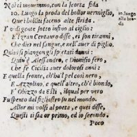 da D. Alighieri, La Diuina Commedia di Dante Alighieri nobile fiorentino ridotta a miglior lezione dagli Accademici della Crusca. In Firenze: per Domenico Manzani, 1595 (In Firenze: per Domenico Manzani, 1595) , in-8; cors. e rom.
Piacenza, Biblioteca Comunale Passerini-Landi, Fondo Landi, (L)Arco23°.13.075.